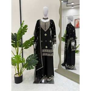 Thread and Sequence Work Party Wear Top-Bottom y Dupatta Set Vestidos elegantes - Product Image 2