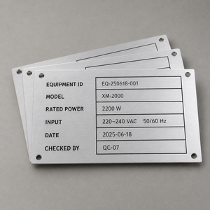 Plaque signalétique en aluminium sur mesure selon dessin, gravure laser, usine spécialisée pour plaques d'identification de machines et étiquettes de marquage de produits - Product Image 2