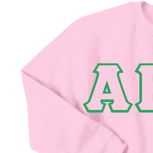 Sudadera Rosa con Cuello Redondo y 3 Letras Griegas AKA, Sudadera Informal de Manga Larga con Bordado AKA para Mujer - Product Image 5