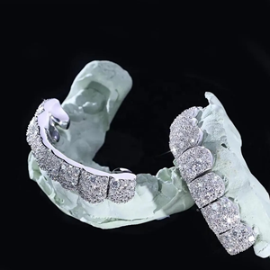 Meilleur prix pour Grillz dentaire personnalisé en argent 925, style Hip Hop, serti de moissanite, certifié IGI, plaqué argent - Product Image 6