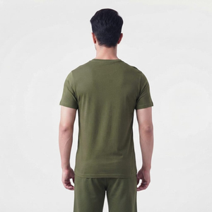 T-shirt en coton pour homme, col rond, couleur vert olive tendance, de qualité supérieure, manches courtes, vêtements d'été - Product Image 6