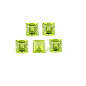 Peridoto Calibrado Certificado por Terceros, Corte Cuadrado, Facetado, Verde, para Joyería Natural, Encerado/Engrasado, Personalizado - Product Image 3