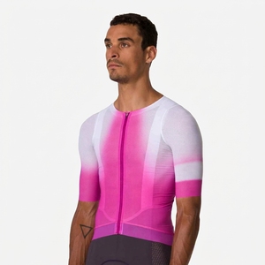 Maillot de Ciclismo Degradado Rosa de Manga Corta para Hombre, Ropa Deportiva, Camiseta de Ciclismo con Cierre Frontal - Product Image 4