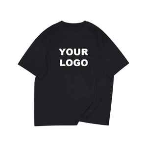 Mens distressed embroidery Mens oversized t shirt custom logo heavyweight cotton streetwear loose fit casual tee - Product Image 3