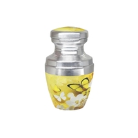 Urne commémorative artisanale en aluminium bleu océan serein avec accent dauphin argenté – Mini urne funéraire pour cendres