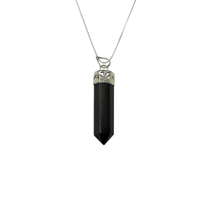 จี้ดินสอออบซิเดียนสีดำจี้ศาสนาฮินดู - Product Image 1