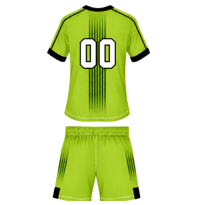 ชุดรักบี้สีเขียวมะนาว-ดำ เสื้อเจอร์ซีย์คอกลมแขนสั้นพร้อมกางเกงขาสั้นเข้าชุด ระบายอากาศได้ดี เหมาะสำหรับการฝึกซ้อมและการเล่นกีฬา - Product Image 2