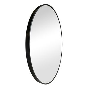 Piccolo Specchio Decorativo Rotondo Nero da Parete per Bagno o Soggiorno - Product Image 2