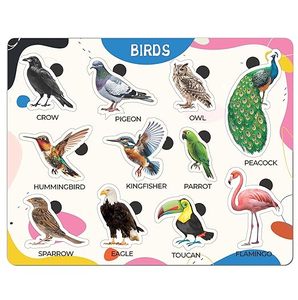 Juguete Educativo de Madera Trueflair para Niños de 2 Años en Adelante, Rompecabezas de Desarrollo Sensorial para Niños y Niñas (Pájaros) - Product Image 1