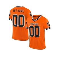 Jersey Sepak Bola Amerika 7V7 Custom Sublimasi Seragam Tim V-Neck Lengan Pendek Bahan Bernapas Cepat Kering Pakaian Performa Tinggi OEM