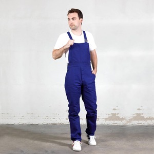 Unisex Blue Breathable Work <b>Overalls</b> Bib Pants Durable Industrial Coveralls Adjustable Strap Mechanic Cotton/Polyester/Canvas - Product Image 3