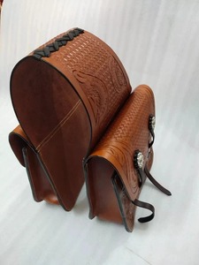 Excellent Quality Beautiful <b>Tooling</b> Carving <b>Leather</b> Western Saddle Bag For Horse Available At Export Quality And Price - Product Image 4