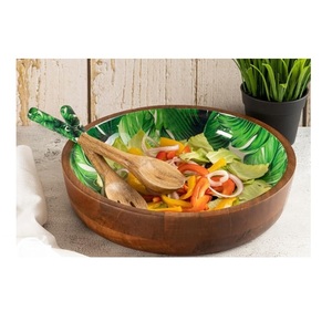 ชามไม้เคลือบพิมพ์ลายสำหรับโรงแรมและรีสอร์ท ใช้เสิร์ฟผลไม้ สลัด และซุป - Product Image 2