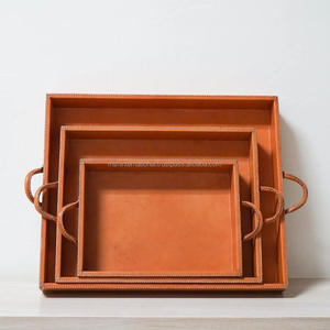 ถาดจัดระเบียบหนังสไตล์ยุโรปหรูหราพร้อมที่จับถาดเก็บหนัง - Product Image 4