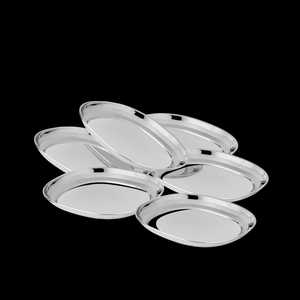 Ensemble d'assiettes rondes en acier inoxydable de qualité alimentaire, réutilisables et durables, pour la maison, les restaurants et les hôtels - Product Image 4