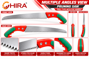 Scie à élaguer en acier HIRA 39491 avec poignée en PVC, lame de 12 pouces pour usage domestique et industriel du bois - Product Image 4