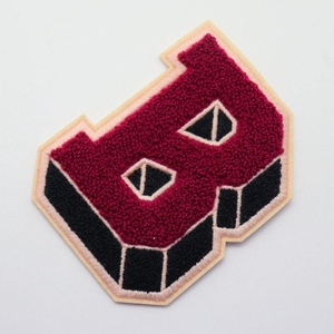Patch brodé en chenille de luxe avec lettre B, applique personnalisée en forme de lettre pour vestes et vêtements de mode - Product Image 2