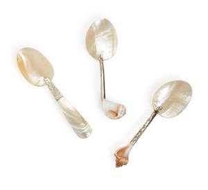 Lot de cuillères en nacre naturelle personnalisées avec manche en bois, cuillères de service en coquille pour hôtels et restaurants - Product Image 4