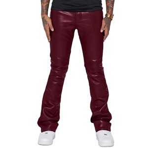 Pantalon en cuir moto grande taille personnalisé pour l'hiver, style décontracté, équipement de protection, braguette boutonnée, brodé, imperméable à la taille moyenne - Product Image 2