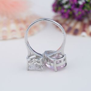 For Certificate 925 <b>Sterling</b> <b>Silver</b> Rose Gold Plated Heart Prong <b>Set</b> Moissanite Engagement <b>Ring</b> Custom Fine Jewelry Women Lab - Product Image 5