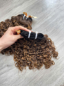 Cabello Humano Vietnamita Rizado Birmano Color Piano de Alta Calidad Súper Doble Trama Precio al por Mayor - Product Image 4