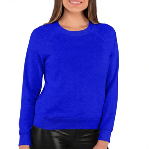 Sudadera de Mujer, Cuello Redondo, Manga Raglán, Color Gris Oscuro, Corte Regular - Product Image 3