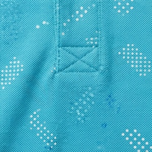 Men's <b>Turquoise</b> Short Sleeve Polo <b>Shirt</b> With Dot Pattern Knitted 100% Polyester Breathable Casual Regular Fit - Product Image 5