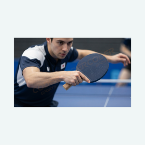 <b>Table</b> <b>Tennis</b> Racket Wood Handle Black Rubber Pimples Out Straight Grip Training Use 156x150mm Durable Single Item - Product Image 5