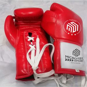 Gants de boxe en cuir de vachette haute performance SS pour hommes, à lacets, séchage rapide, respirants, avec sangle de poignet réglable, pour l'entraînement - Product Image 1