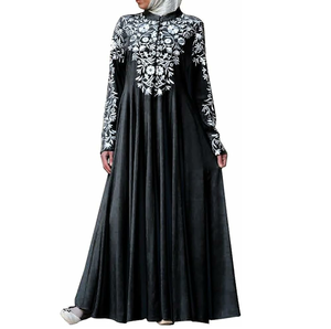 Breathable Embroidery Fashion Kaftan Ladies Abaya New Style <b>Islamic</b> Dress Spring Autumn Plus Size Abayas With Custom Logo - Product Image 3