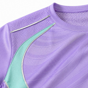 Conjunto de camiseta y pantalones cortos de fútbol sala personalizados sin marca para hombre, uniforme de entrenamiento de fútbol sublimado en color lavanda y menta - Product Image 4