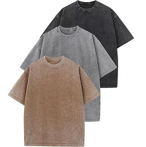 T-shirt personnalisé délavé à la pierre avec dégradés effet soleil, 100 % coton pour homme, coupe oversize, col rond, idéal pour l'extérieur - Product Image 6