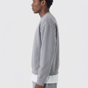 Sweat-shirt gris à col rond pour homme, coupe classique, couleur unie, coton French Terry, pull décontracté, vêtements d'automne et d'hiver, streetwear - Product Image 4