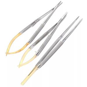 Castroviejo micro needle holder set 3 pcs tc forceps german dental eye microsurgery instruments stainless steel surgical tools - Product Image 3