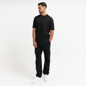 Multi-Pocket Straight Casual Cargo Pants for <b>Men</b>-Mid Waist Worsted Fabric <b>Drawstring</b> Closure Breathable for Summer Urban Outdoor - Product Image 5