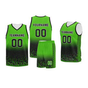 Maillot de basket-ball personnalisé sublimé bleu noir dégradé pour les sports d'équipe - Product Image 4