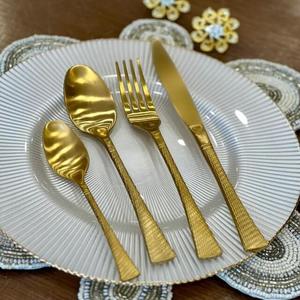 Ensemble de couverts en acier inoxydable plaqué or, finition miroir, manche long, design moderne, pour les occasions de mariage, durable, passe au lave-vaisselle - Product Image 5