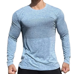 Camisetas Deportivas Personalizadas para Hombre, Manga Larga, Casuales, para Gimnasio, de Secado Rápido, Ecológicas, de Poliéster/Algodón, Transpirables - Product Image 1