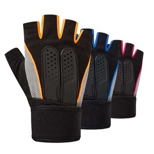 ถุงมือออกกำลังกายแบบครึ่งนิ้ว PU สำหรับทุกเพศ พร้อมสายรัดข้อมือปรับได้และกันลื่น สำหรับฟิตเนส ยกน้ำหนัก วิ่ง และปั่นจักรยาน ขายส่ง - Product Image 1