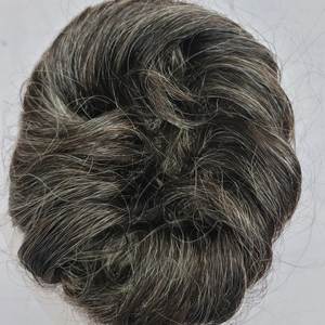 Peluca de cabello humano Remy de tamaño de gorra pequeña para hombre, ondas profundas para unidades de reemplazo de prótesis de cabello virgen de encaje, tupé - Product Image 1