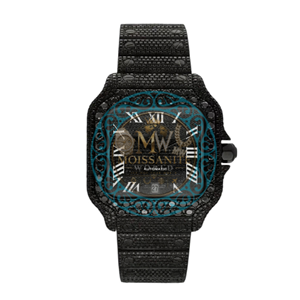 Square Cut 41mm Round Dial Moissanite Quartz <b>Watch</b> Water Resistant Roman Numeral Analog Luxury Iced Out <b>Watch</b> for Wholesale - Product Image 1