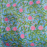 Tissu en coton bio lavé et cardé imprimé, écologique, pour décoration intérieure, artisanat, motif palmier rouge, rideau en coton indien fait main sur mesure