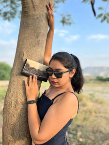 New Elegant Western Style Hair on Hide Tooled Fur Leather Clutch Women Designed <b>Purse</b> Hot Selling Tooled Leather Zipper Wallet - Product Image 3