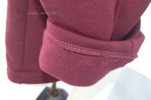Pantalones de salón acanalados para mujer, color burdeos, de pierna ancha, suaves y elásticos, con etiqueta personalizada, OEM ODM, de forro polar con estampado animal y cintura con cordón. - Product Image 5