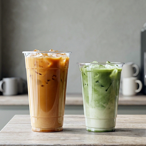 QUANG QUAN Recyclable Transparent Disposable Single Wall PP <b>Cups</b> 16/22/24oz 95mm Lid for Coffee Tea Beverages - Product Image 4