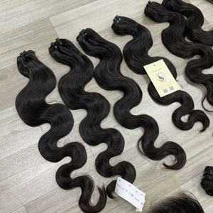 Super doble dibujado cutícula alineada extensiones de cabello humano paquete de ondas del cuerpo pelo de trama cruda terminaciones de alta calidad - Product Image 6