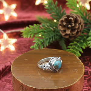 Handmade Blue Copper Turquoise Gemstone 925 Silver <b>Ring</b> Boho Vintage Women <b>Statement</b> Jewelry Yellow Gold Plated Gift <b>Ring</b> Women - Product Image 6