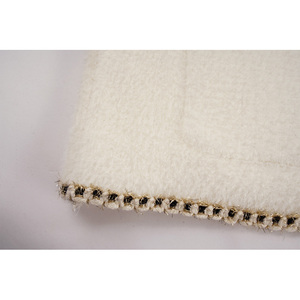 Women's Wool Acrylic <b>Cardigan</b> Elegant Solid Color Full Sleeve Button Up Winter <b>Thick</b> Knitted Short Coat With Pockets - Product Image 3