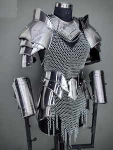 Armadura de Caballero Medieval Hecha a Mano, Conjunto de Acero Plateado, Disfraz de Cosplay, Acero Inoxidable, Cuerpo Completo, Estilo Antiguo Moderno - Product Image 3