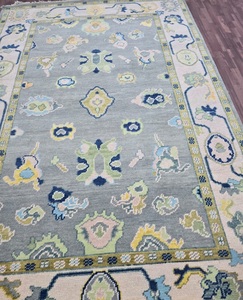 Venta caliente de gran tamaño hecho a mano Oushak Alfombra de lana gris abstracto de alta calidad personalizable puerta alfombra de oración conjunto para sala de estar - Product Image 3